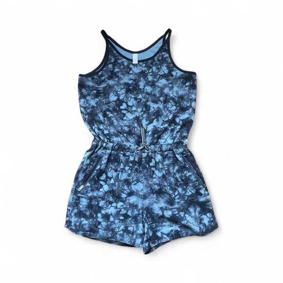 ATHLETA GIRL ON THE GO CAMO ROMPER Gray Tie Dye Sz XL 14 - Picture 1 of 9